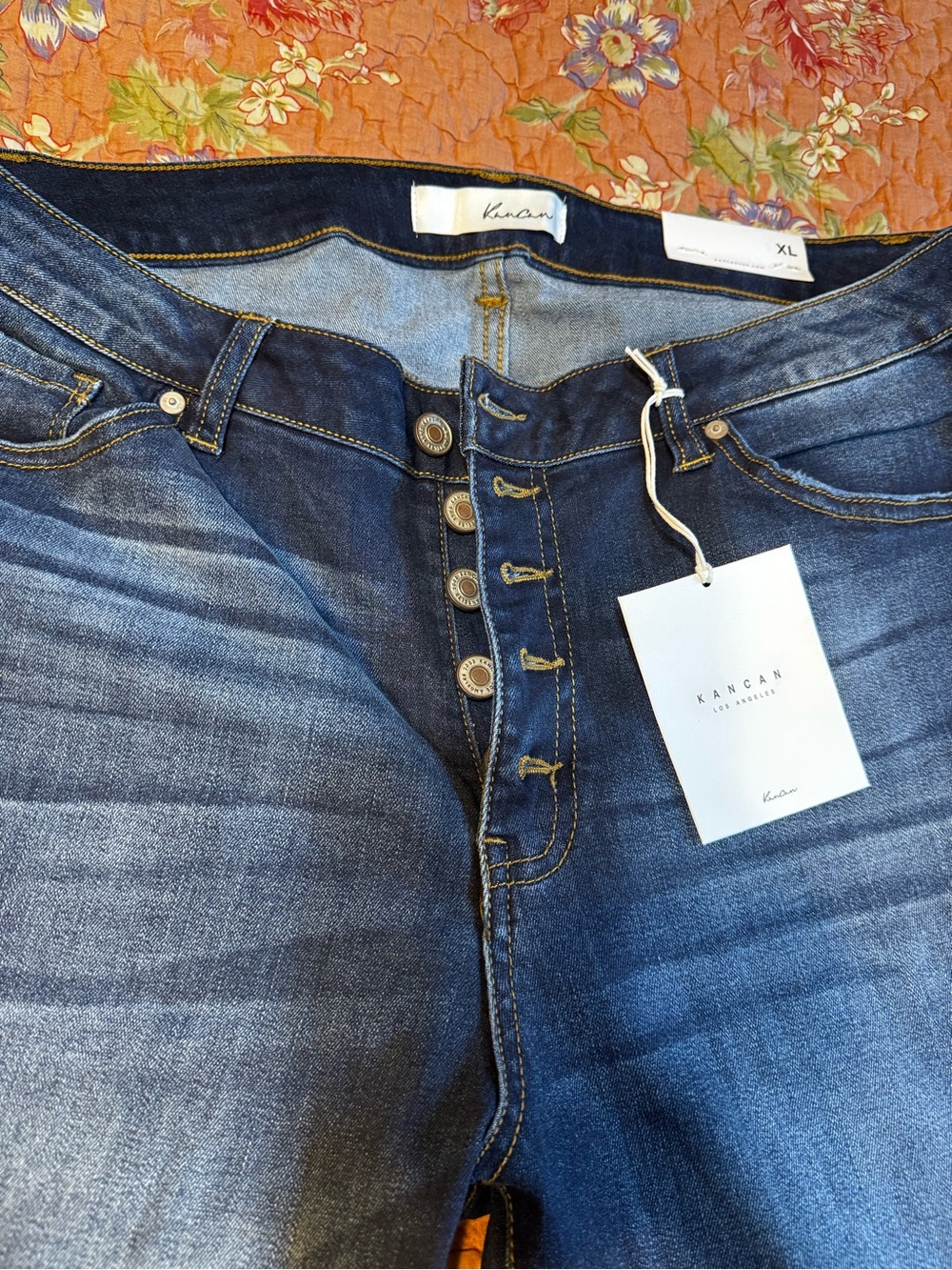 New Kancan women’s dark Blue Button-Fly Jeans